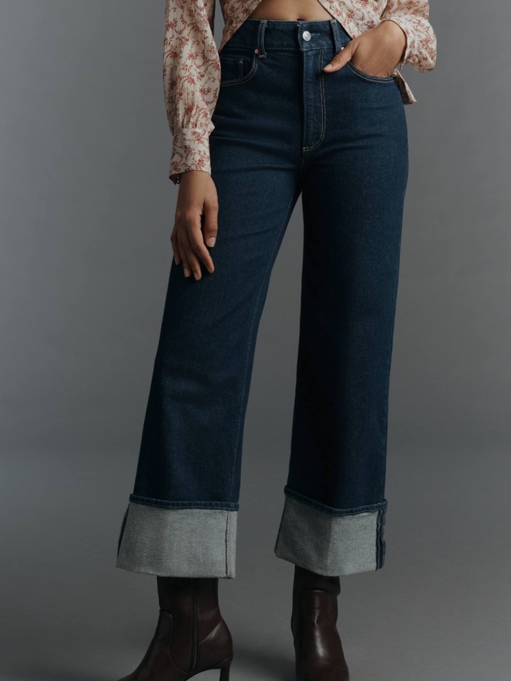 Paige Cropped Cuffed Jeans